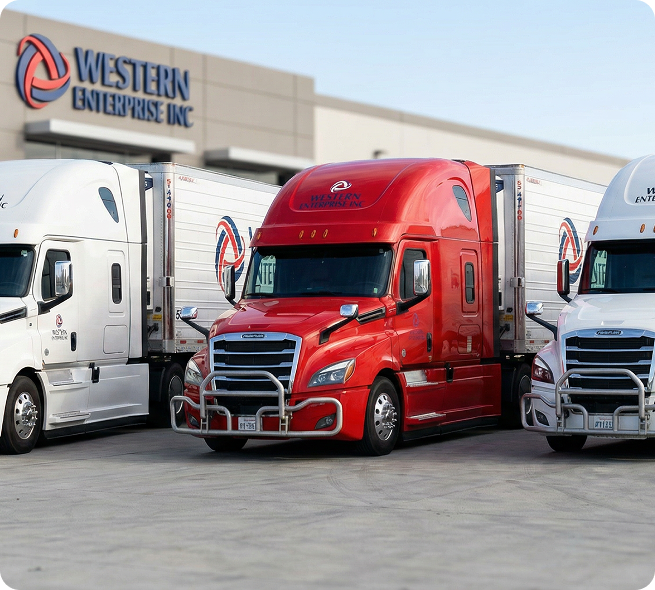 Red semi truck used for freight transportation services