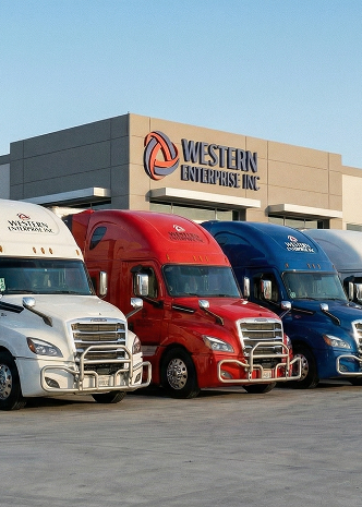 Western Enterprises semi truck transporting freight on highway